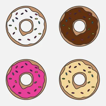 A set of donuts Stock Illustration