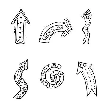 A set of doodle arrows for your design. Template. Illustrazione stock