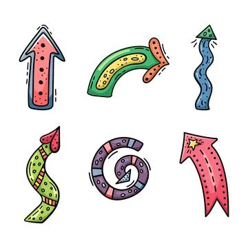 A set of doodle arrows for your design. Template. Stock Illustration