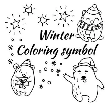 Set of doodle bears in vector Stock Illustration