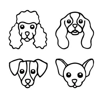Set of doodle dog. Vector illustration Stock Illustration