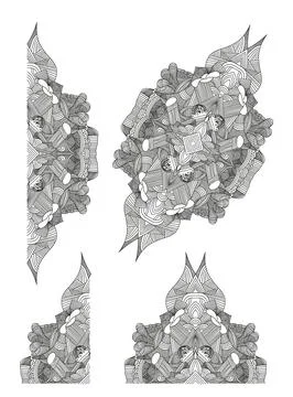 Set of doodle elements from lines and waves. Illustrazione stock