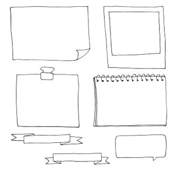 Set of doodle frames for organizing diary entries Stock Illustration