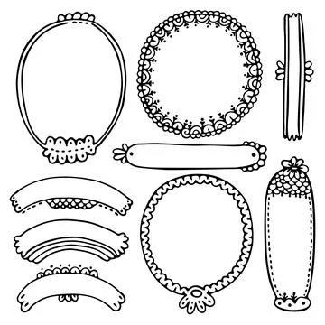 Set of doodle hand-drawn elements for bullet journal or diary Stock Illustration