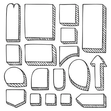Set of doodle hand-drawn frames for a bullet journal or diary Illustrazione stock