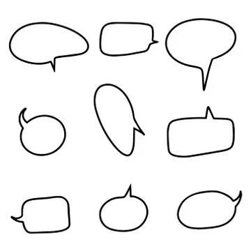 Set of doodle speech balloons Illustrazione stock