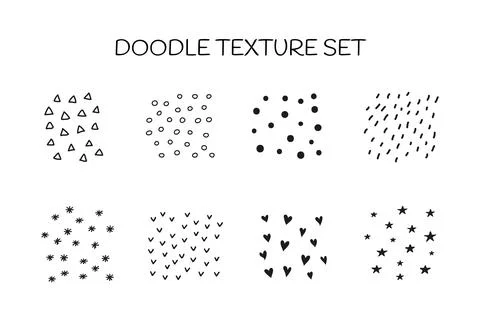 Set of doodle textures. Stock Illustration