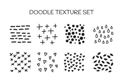 Set of doodle textures. Stock Illustration