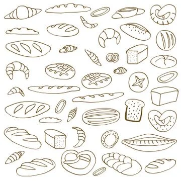 Set of doodles bread Illustrazione stock