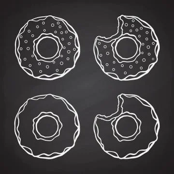 Set of doodles of donuts Stock Illustration
