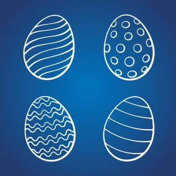 Set of doodles of Easter eggs Stock Illustration