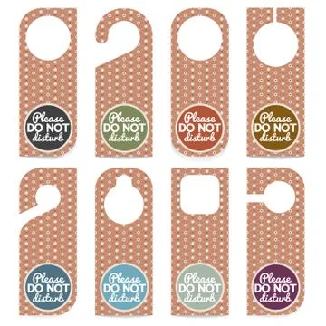Set Of Door Hanger Please Do Not Disturb Vector Illustration Stock Illustration