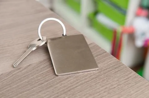 Set of door keys on a blurred background Stock Photos