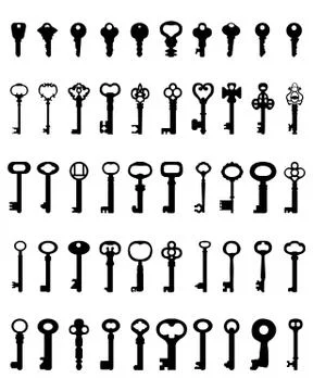 Set door keys Stock Illustration