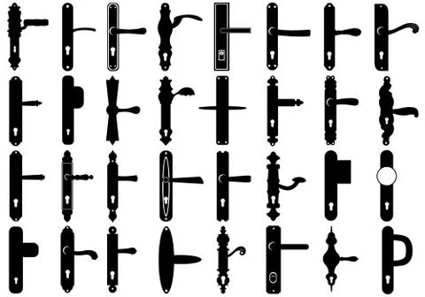 Set Of Door Knobs Stock Illustration