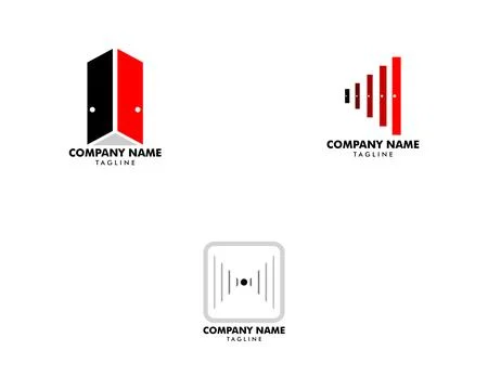 Set of Door Logo Design Vector Illustration Stock Illustration