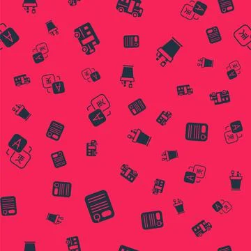 Set Dossier folder, School Bus, Translator and Pencil case stationery on Stock Illustration