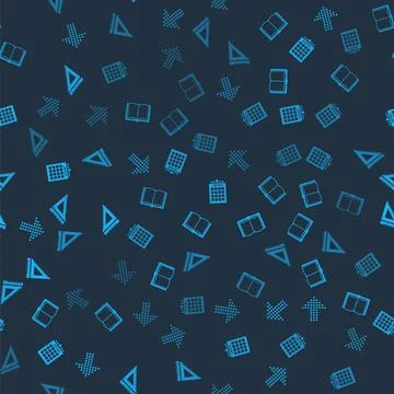 Set Dots arrow, Open book, Hotel building and Triangular ruler on seamless Illustrazione stock