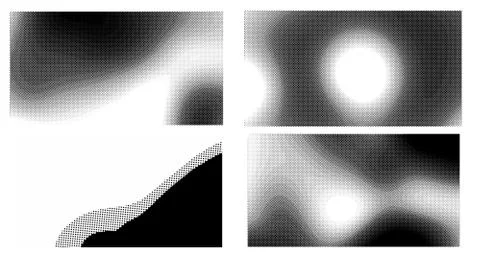 Set dots Background. Grunge Pattern. Pop-art Fade Overlay. Black and White Te Illustrazione stock