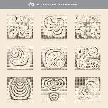 Set of dots pattern wave background, Rough texture. Stock Illustration
