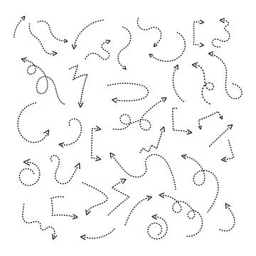 Set of dotted arrows Stock Illustration