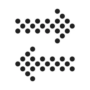 Set of dotted arrows. Vector illustration Stock Illustration