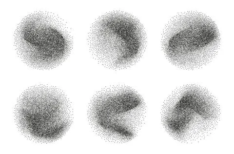 Set of dotted grain gradient circles イラスト素材