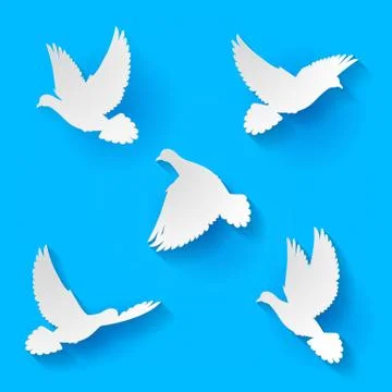 Set doves Stock Illustration