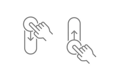 Set of up, down phone swipe gestures. Lock and unlock progress bar line icons Stockillustratie