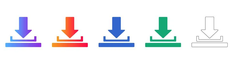 Set of Download and Install Interface Icons Stock-Illustration