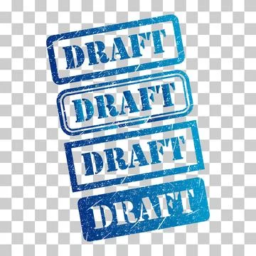 Set of Draft stamp symbol, label sticker sign button, text banner vector illu Stock Illustration