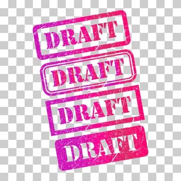 Set of Draft stamp symbol, label sticker sign button, text banner vector illu Stock Illustration