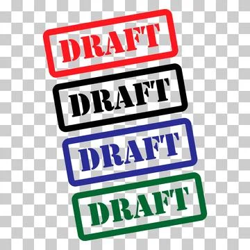 Set of Draft stamp symbol, label sticker sign button, text banner vector illu Stock Illustration