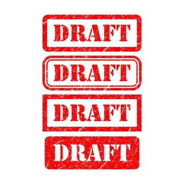 Set of Draft stamp symbol, label sticker sign button, text banner vector illu Stock Illustration