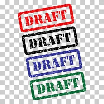 Set of Draft stamp symbol, label sticker sign button, text banner vector illu Stock Illustration