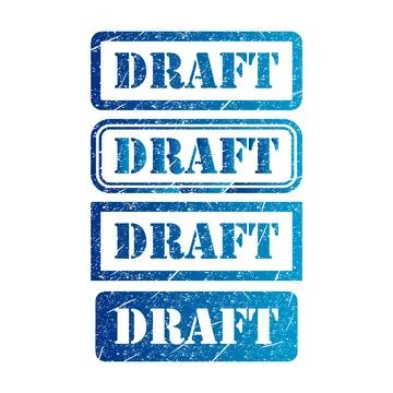 Set of Draft stamp symbol, label sticker sign button, text banner vector illu Stock Illustration