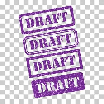 Set of Draft stamp symbol, label sticker sign button, text banner vector illu Stock Illustration