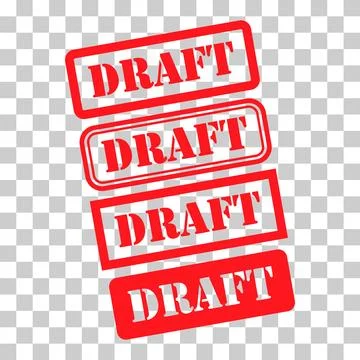 Set of Draft stamp symbol, label sticker sign button, text banner vector illu Stock Illustration