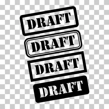 Set of Draft stamp symbol, label sticker sign button, text banner vector illu Stock Illustration