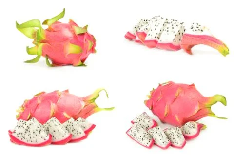 Set of dragon fruit on a background Stock-Fotos