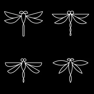 Set of Dragonfly logo Stock Illustration