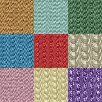 Set of drapery seamless generated textures Stock Illustration