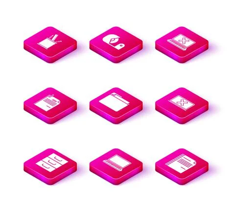Set Drawer with documents, Laptop, File and paper clip, Document folder, cross 스톡 일러스트