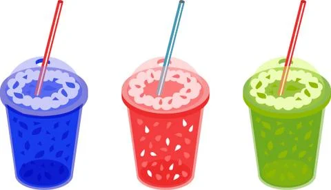 Set of drawing different types of drinks. Isolated vector illustration of Stock Illustration