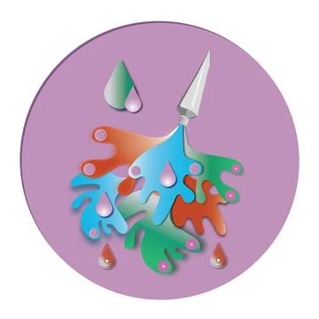 Set for drawing paint in paper effect Stock Illustration