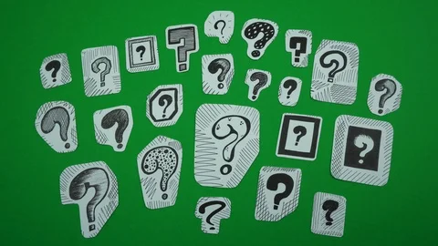 Set of the drawn question marks Stock Footage 104173775