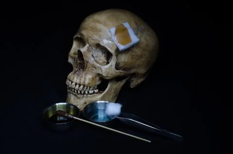 Set of dressing whit skull Stock Photos