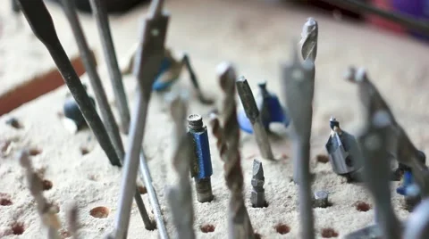 A set of drill bits Video stock 66445851