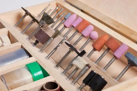 Set of drill bits for handicrafts Foto stock