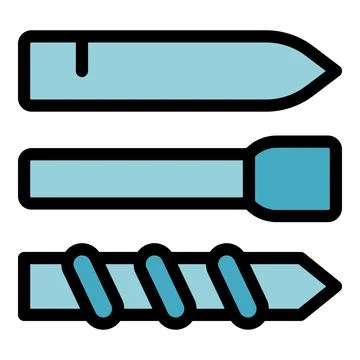 Set of drilling tools showing different drill bits for various applications 库存插图